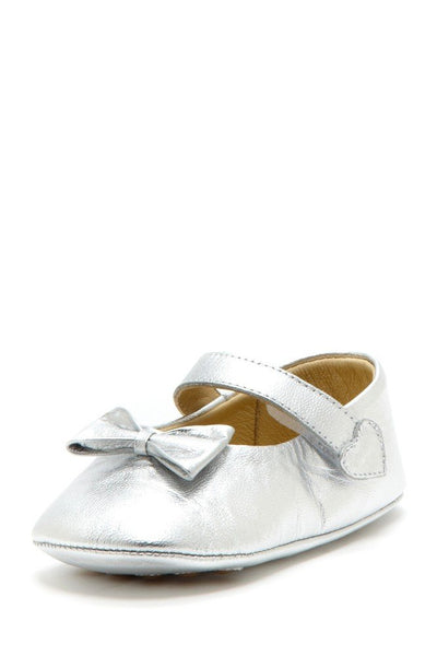 Silver Bow Heart Mary Janes - Petit Confection