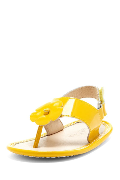 Yellow Hibiscus Applique Sandals - Petit Confection